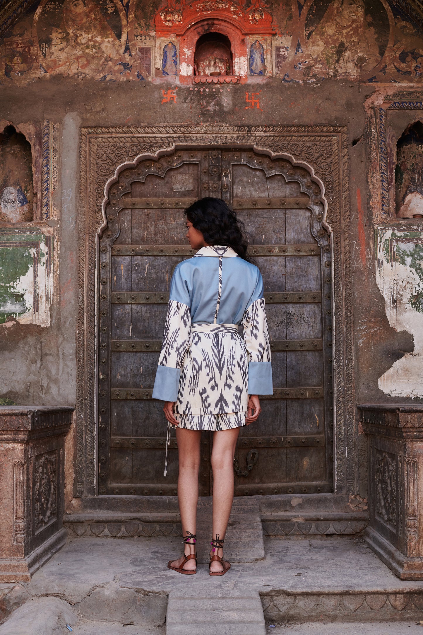Azure Kimono Blazer Set